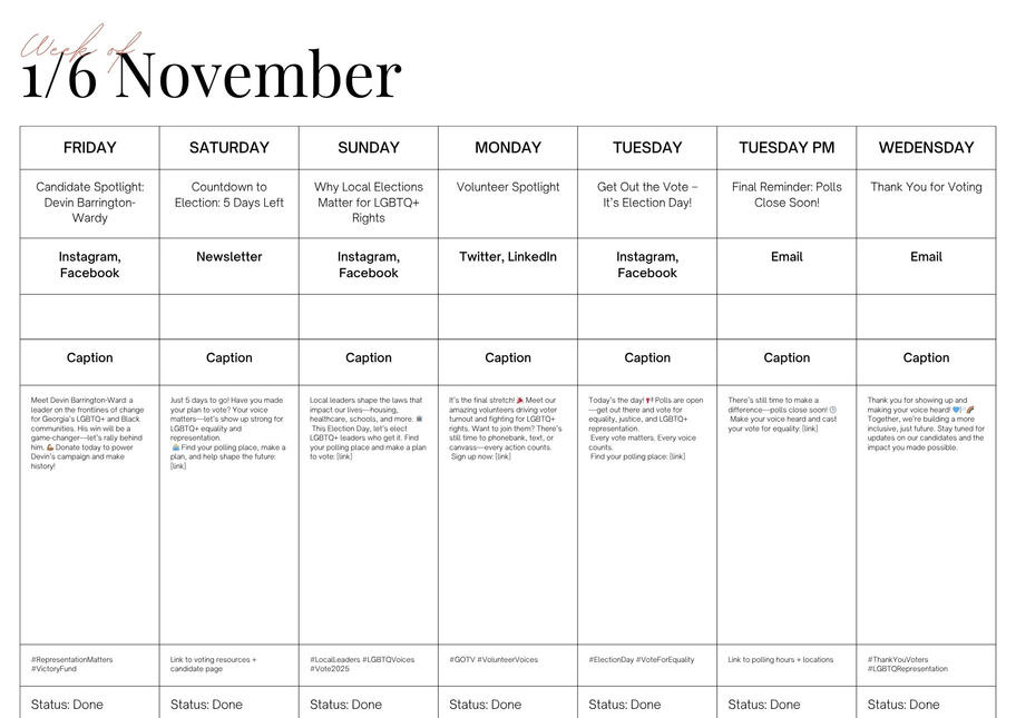 Content Calendar